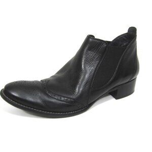 Paul Green 6.5 US 9 Ava Chelsea Wingtip Bootie Solid Black Leather
